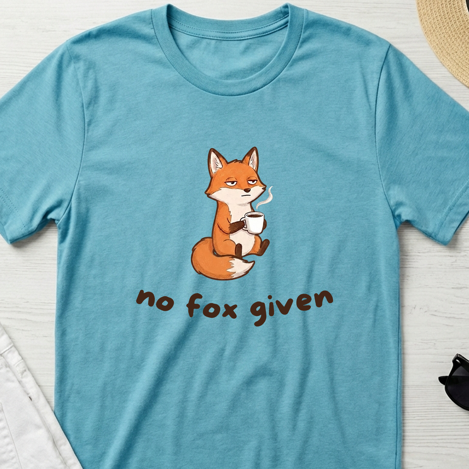 "No Fox Given" Introvert Coffee Fox T-Shirt
