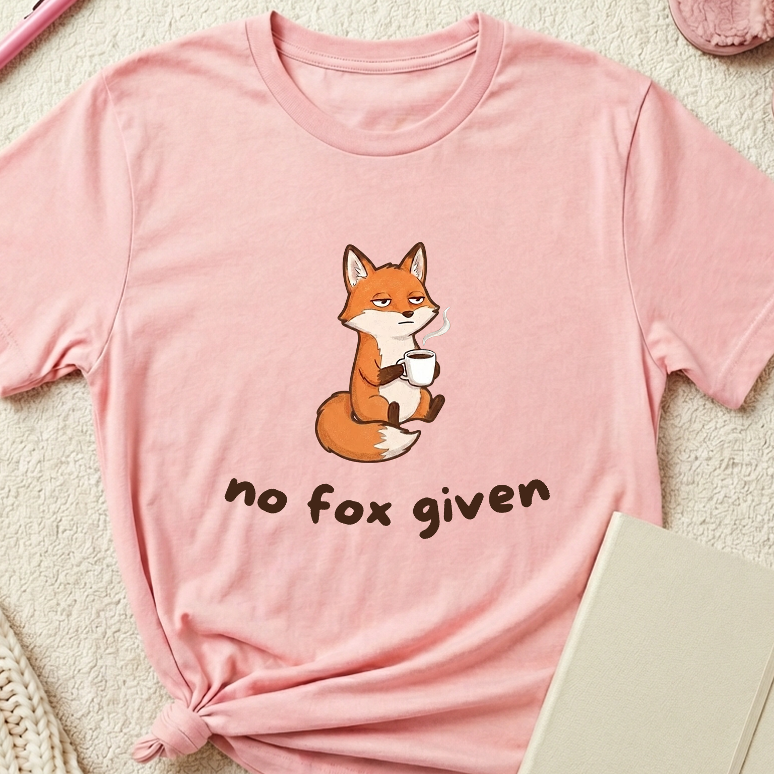 "No Fox Given" Introvert Coffee Fox T-Shirt