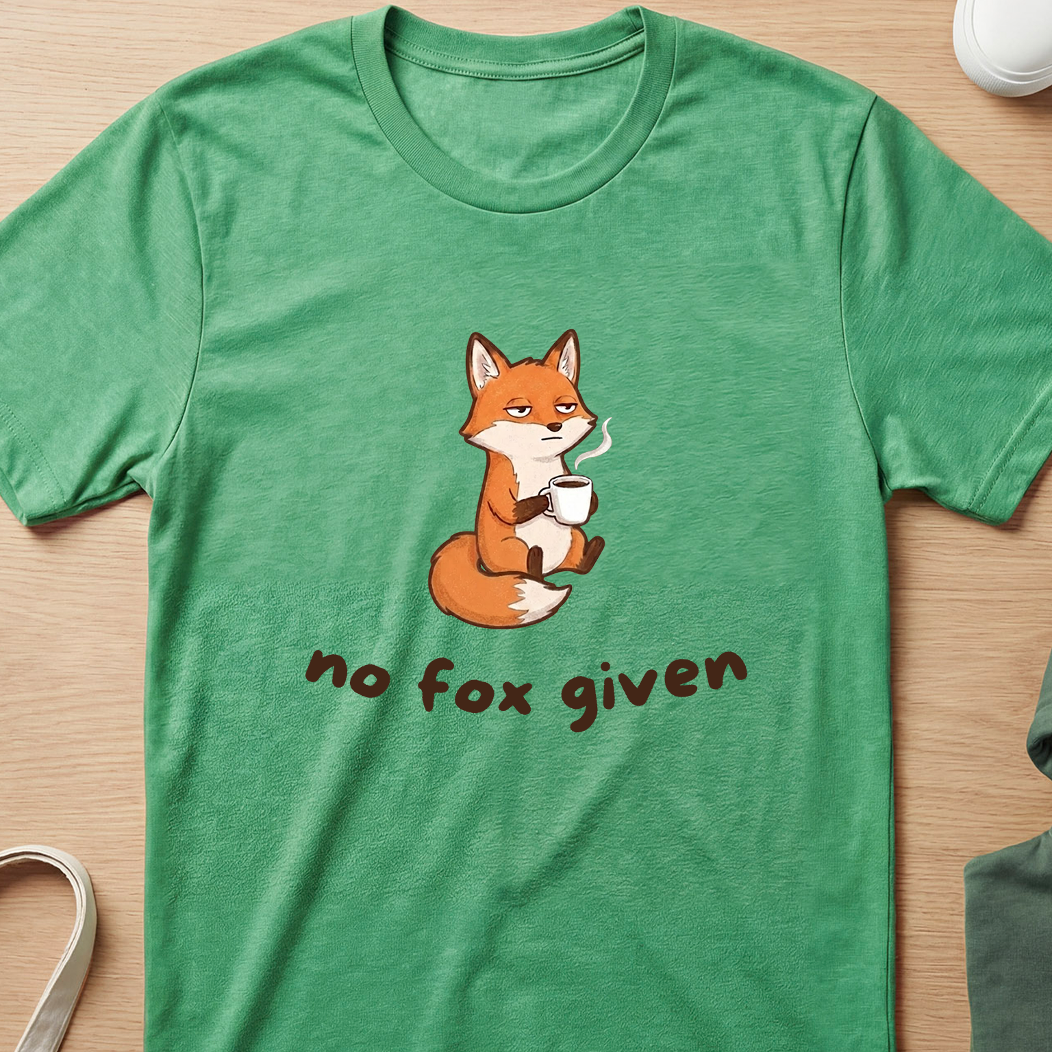 "No Fox Given" Introvert Coffee Fox T-Shirt