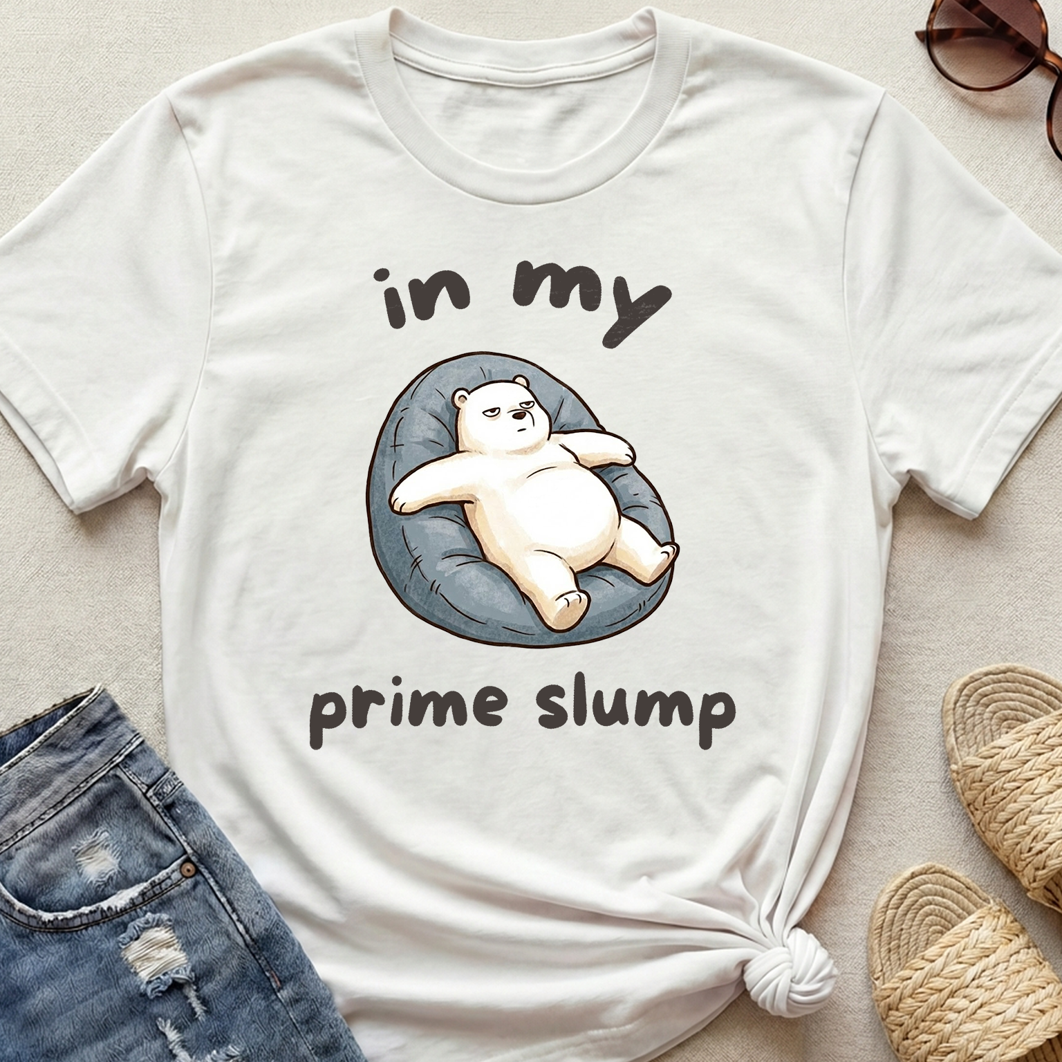 "In My Prime Slump" Chillin Polar Bear T-Shirt