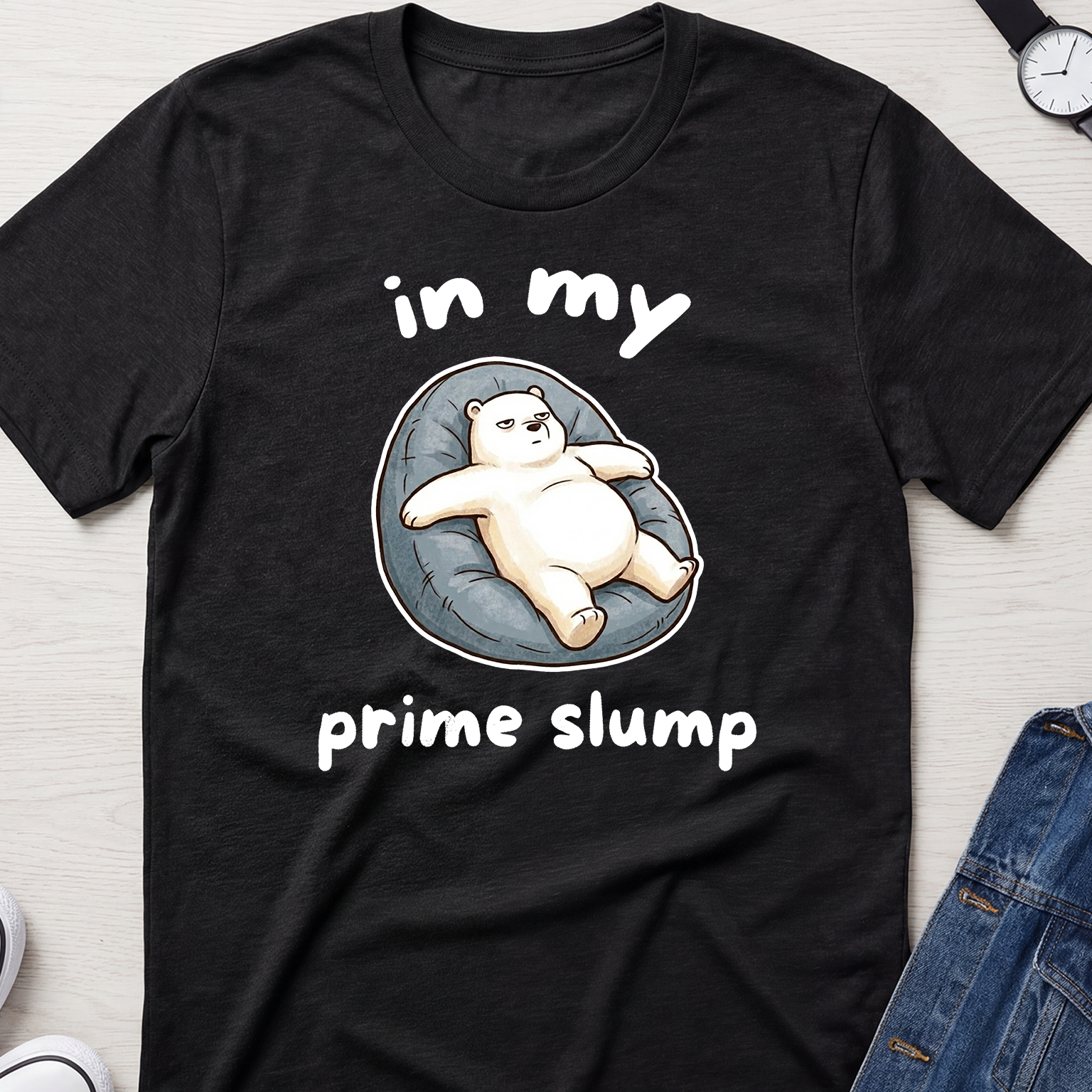 "In My Prime Slump" Chillin Polar Bear T-Shirt