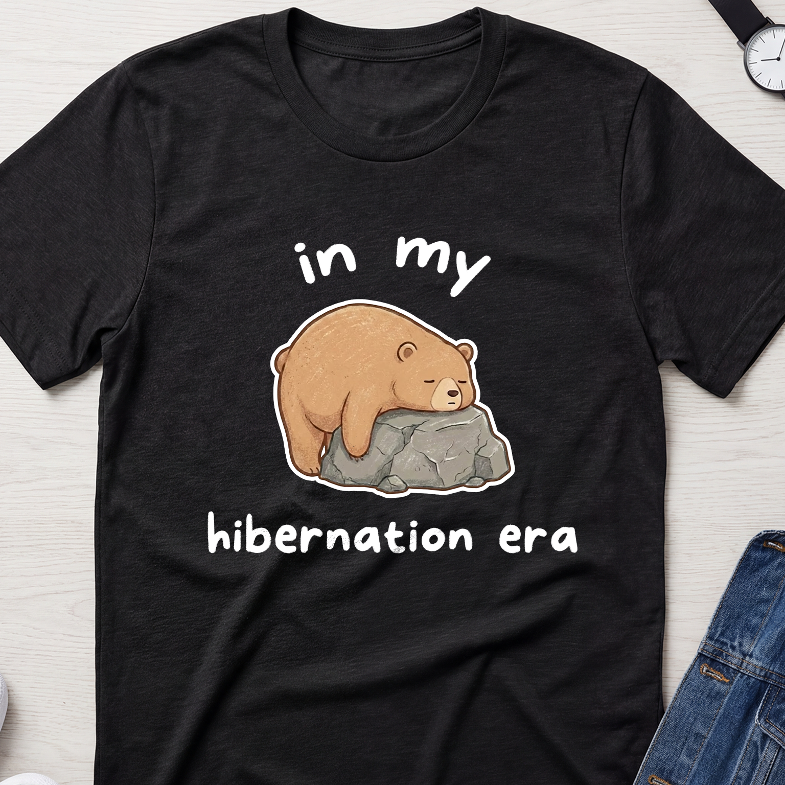"In My Hibernation Era" Sleepy Bear T-Shirt