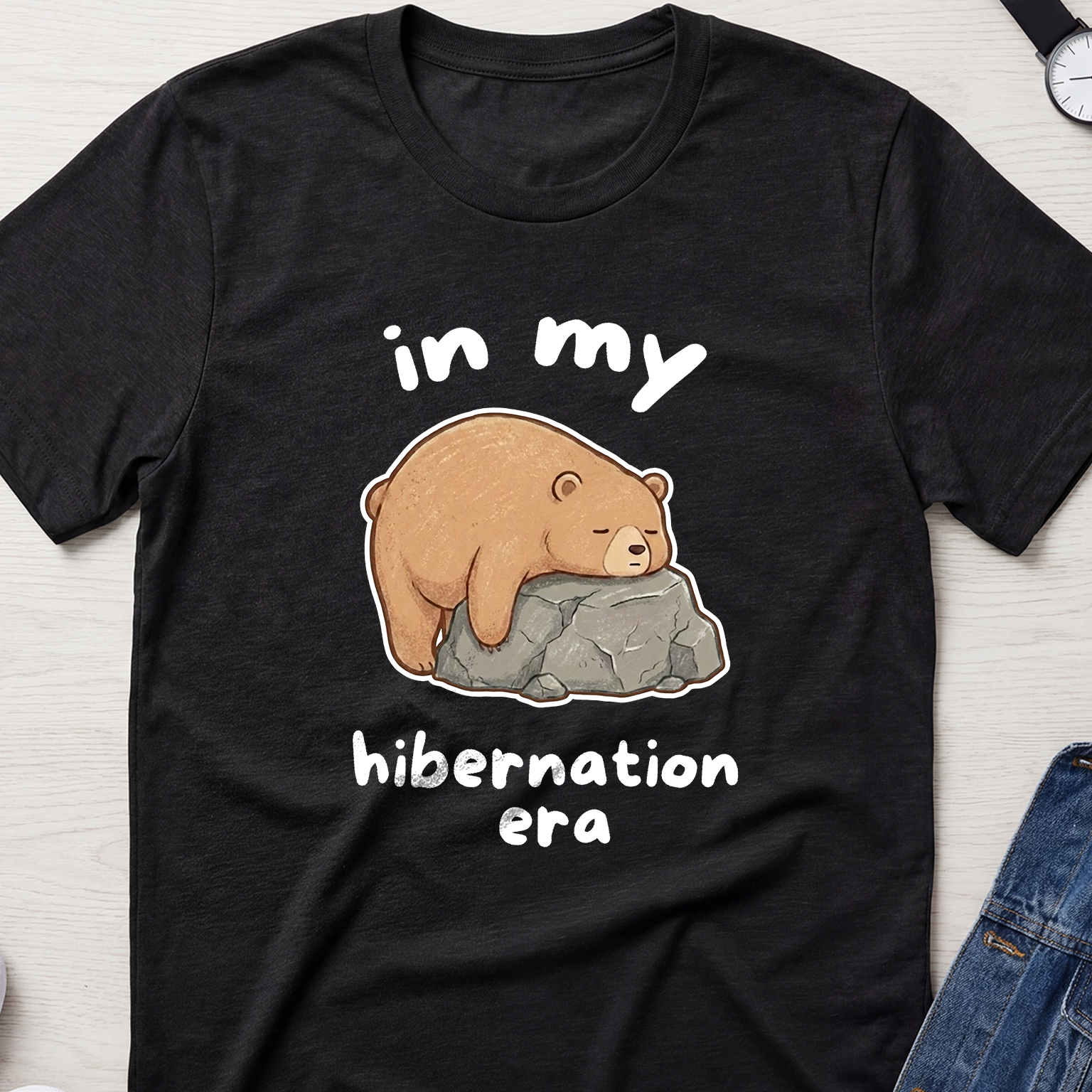 "In My Hibernation Era" Sleepy Bear T-Shirt